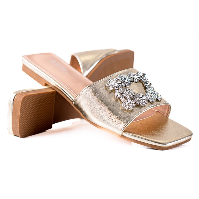 SHELOVET Eleganta tofflor gyllene