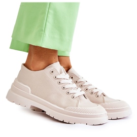 PS1 Sneakers i tyg för kvinnor ljusbeige Parossa