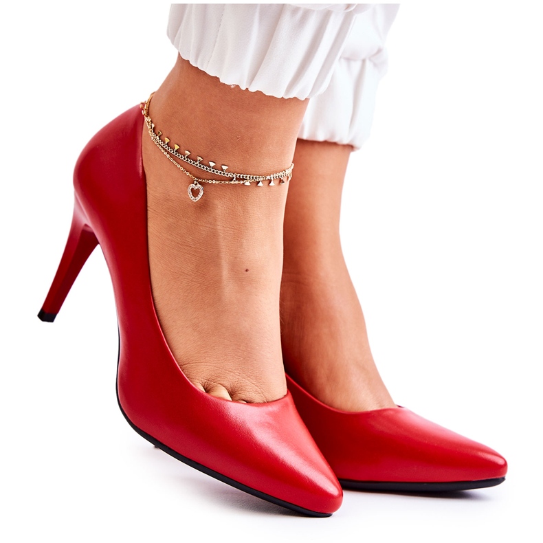 Sergio Leone Klassiska magiskt röda läderstilettos