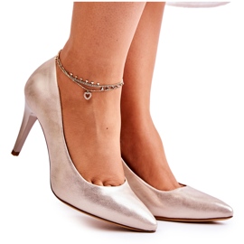 Pumps Stiletter Sergio Leone Faded Golden Feliciana gyllene