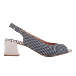 Marco Shoes Bekväma damsandaler med intressant läder blå