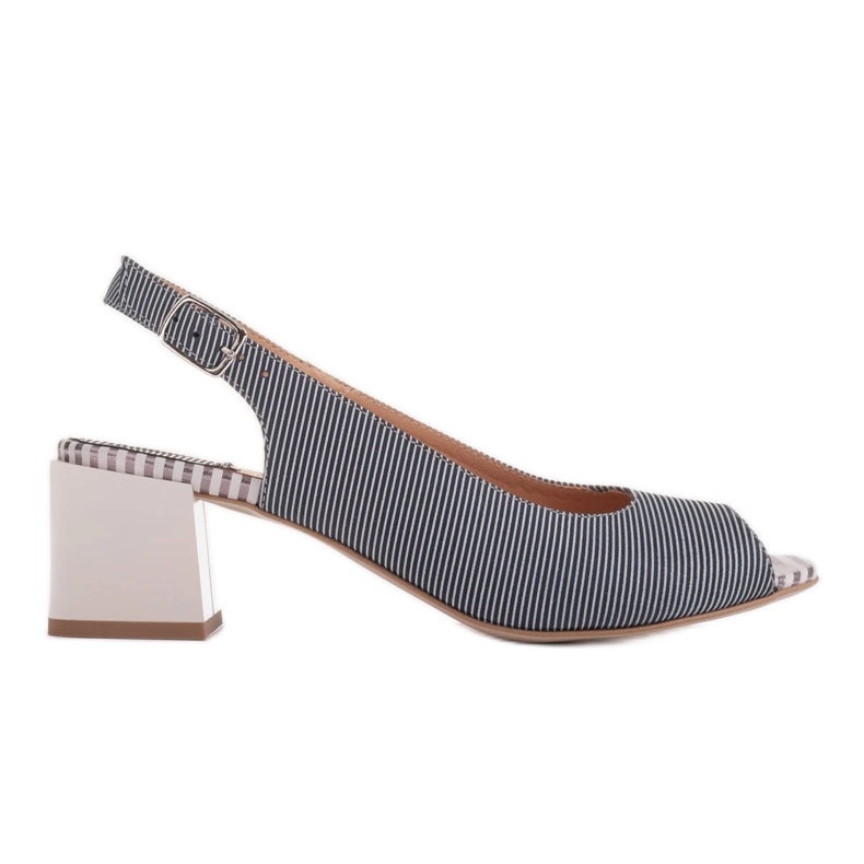 Marco Shoes Bekväma damsandaler med intressant läder blå