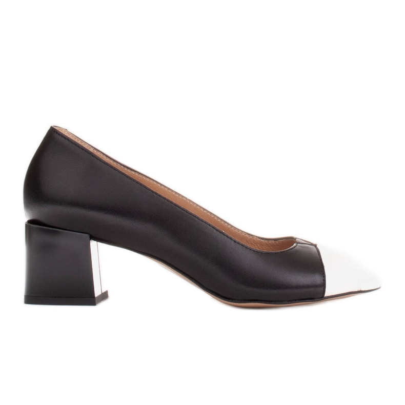 Marco Shoes Svarta och vita pumps i läder