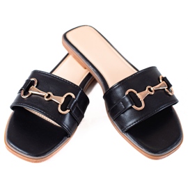 SHELOVET Svarta damtofflor