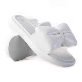 SHELOVET Tofflor med rosett vit