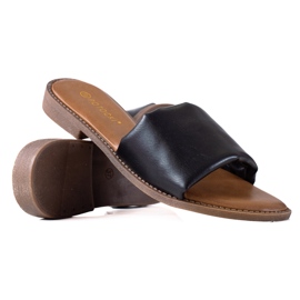 W. Potocki Potocki tofflor med brett bälte svart