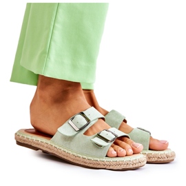 Klassiska mocka tofflor för kvinnor Grön Casilda