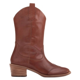 Marco Shoes Cowboystövlar i brunt läder 1598B-003-1 BP