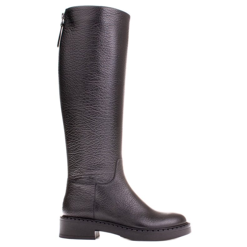 Marco Shoes Lågklackade stövlar i präglat läder svart