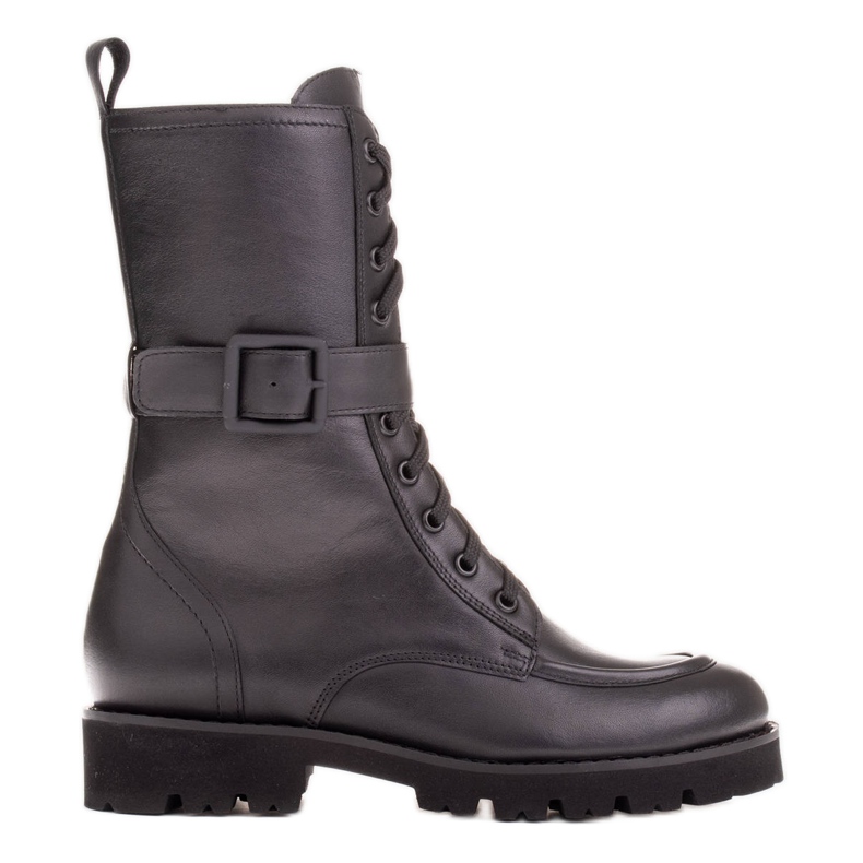 Marco Shoes Stövlar i fullnarv läder svart