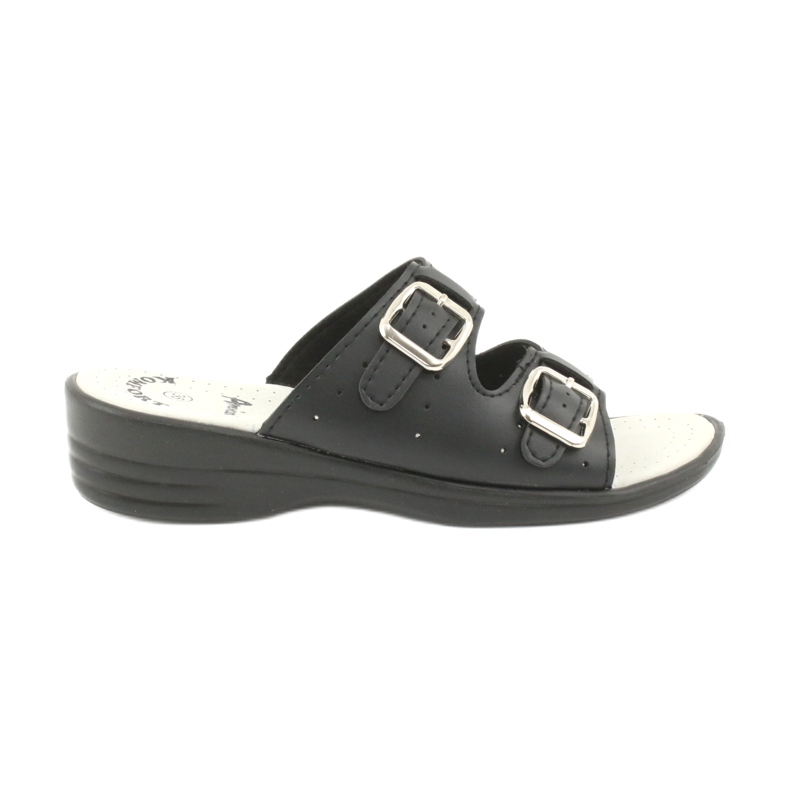 American Club svarta tofflor på amerikanska spännen