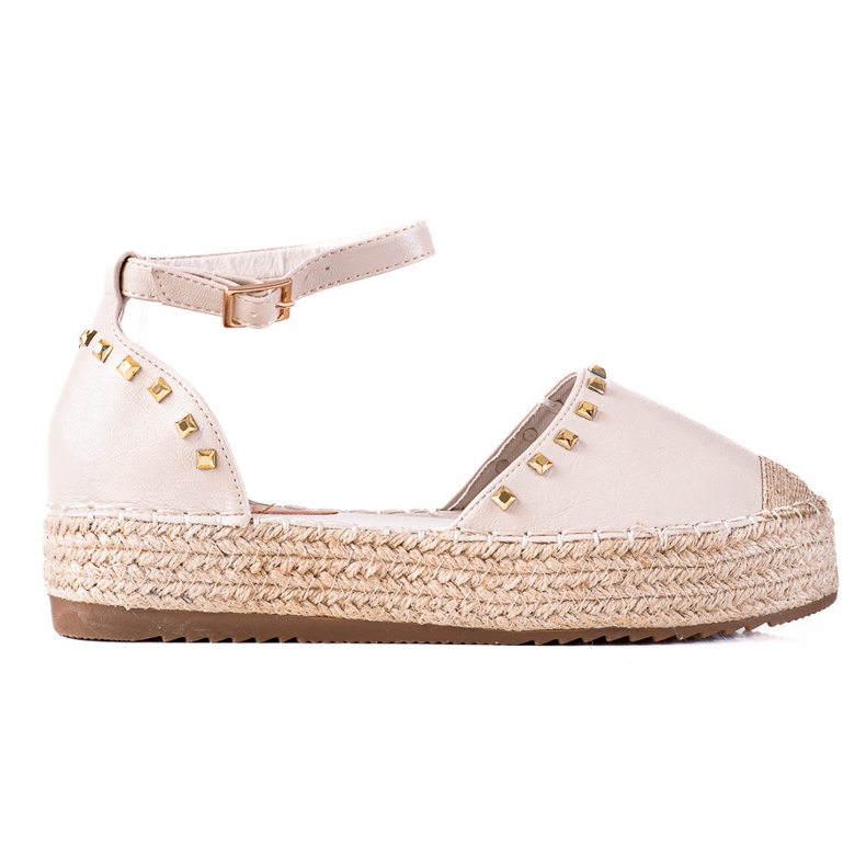 SHELOVET Espadrillor med dubbar beige