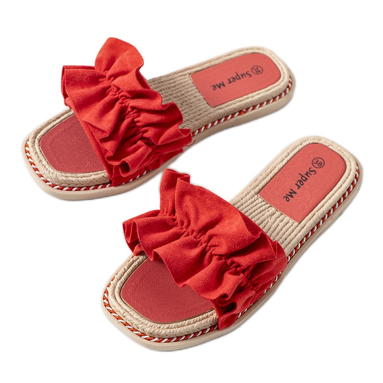Röda flipflops med volang från Palmeri