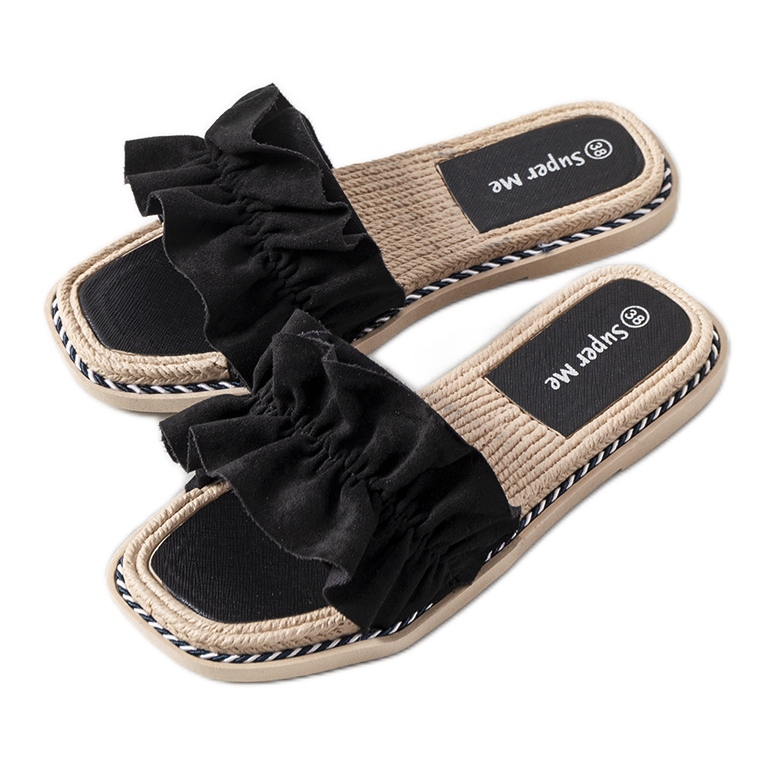 Svarta flipflops med volang från Palmeri