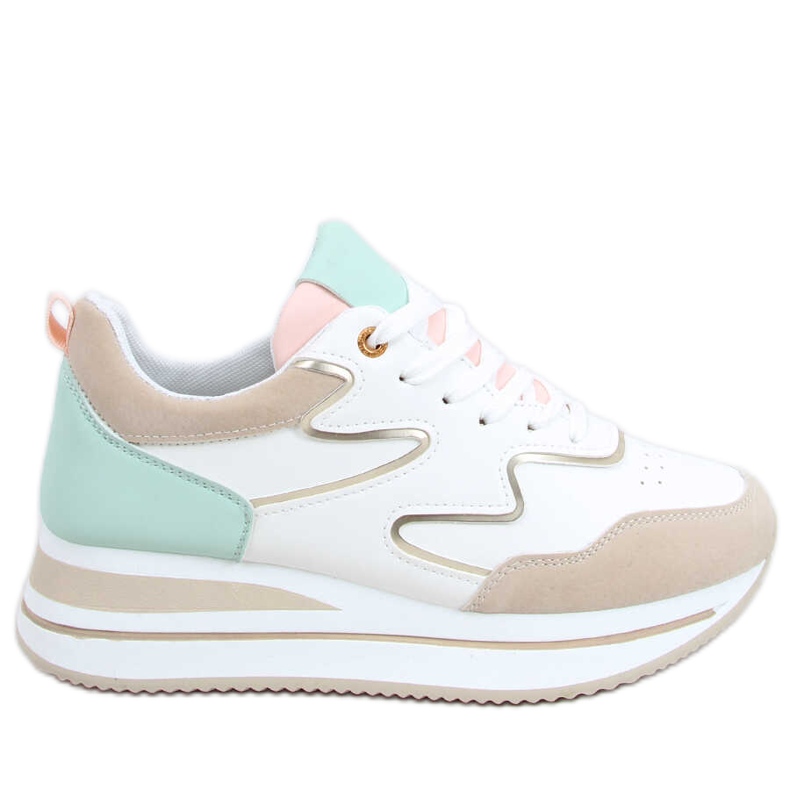 Devi Beige sportskor med hög sula mångfärgad