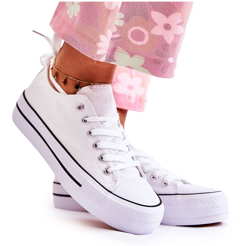 FS3 Klassiska sneakers för kvinnor på plattformen Vit Conelle