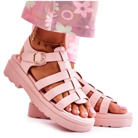 PG1 Fashionabla sandaler med rosa Malien-remmar