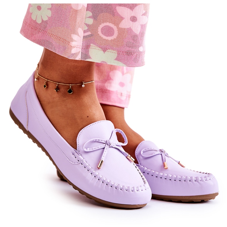 PG1 Dam Loafers med rosett Violett Aurila
