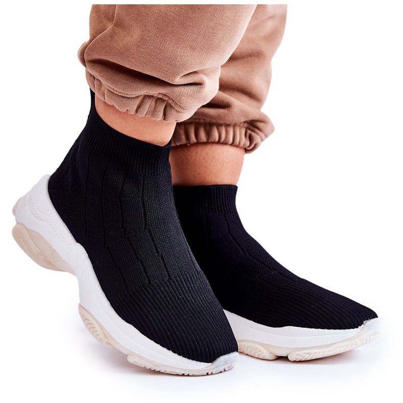 Höga sportskor i tyg för kvinnor, svart Nolly