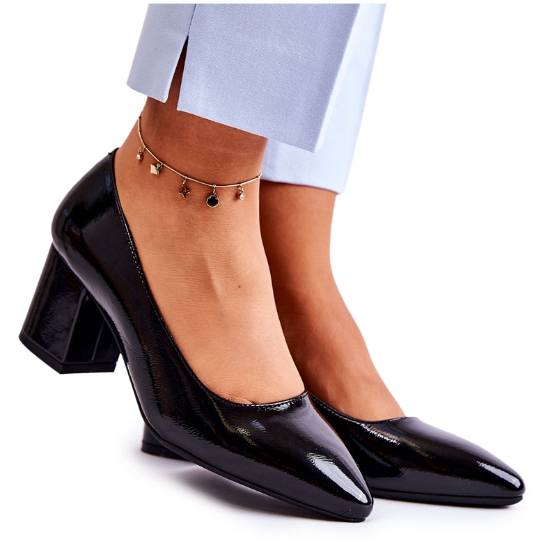 Lackade pumps Sergio Leone PB411 Svart