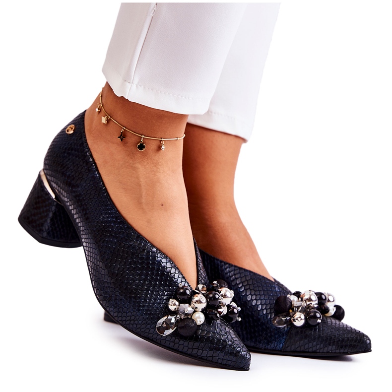 Läderpumpar med Laura Messi 2487 Svart dekoration