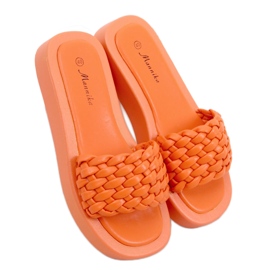 BM Högklackade sandaler med vävda Elida Orange-ränder