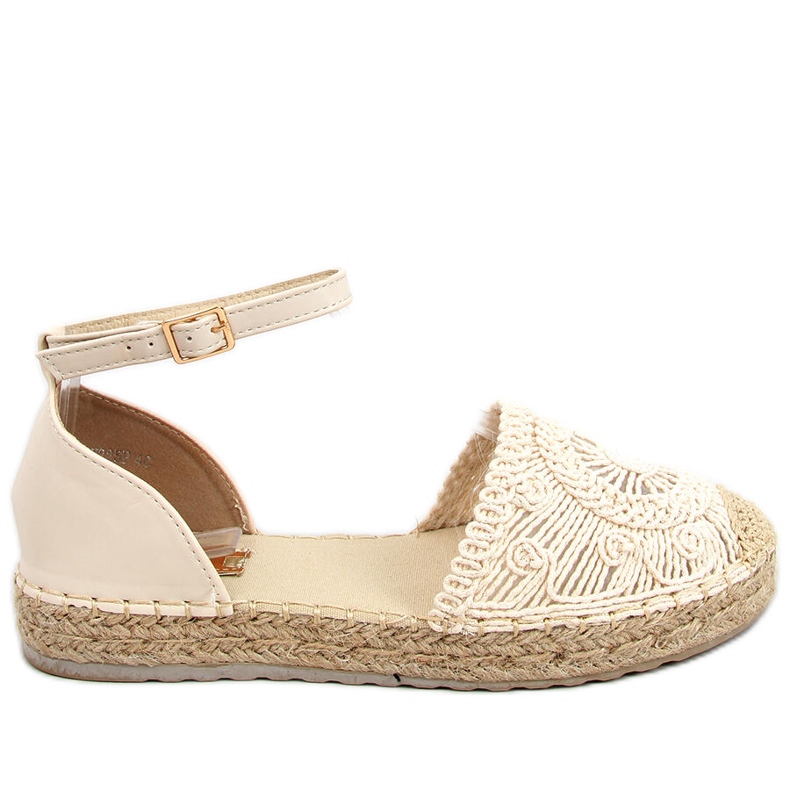 Jasmine Beige genombrutna espadrillor