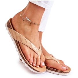 WJ2 Gummi flip flops för kvinnor Beige Torri