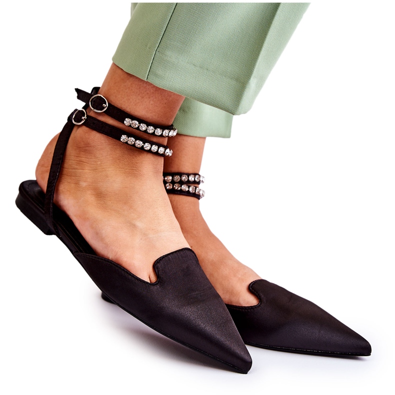 WS1 Svarta Amisha damsandaler med spets