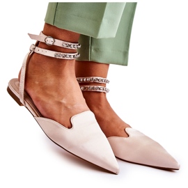 WS1 Damsandaler med tå i beige Amisha