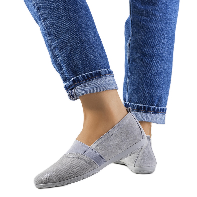 Grey Boirs lädersneakers grå