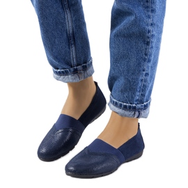 BM Marinblå Boirs sneakers i läder