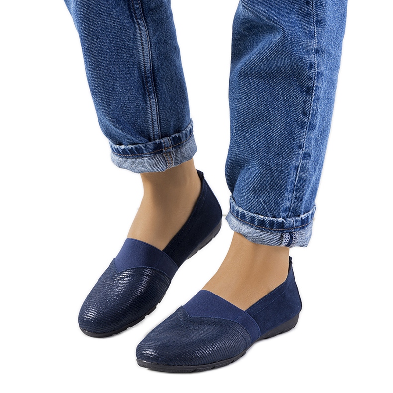 BM Marinblå Boirs sneakers i läder