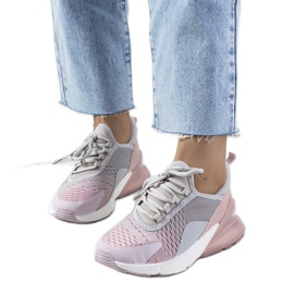 Gråa sportsneakers från Glaner rosa