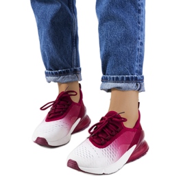 Glaner vinröda sportsneakers vit