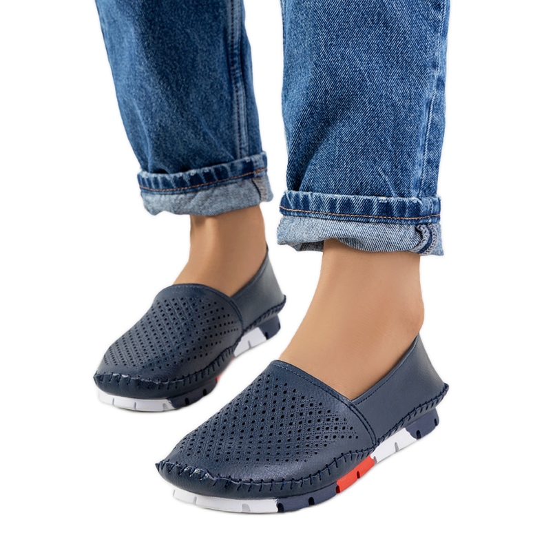 Piron marinblå loafers