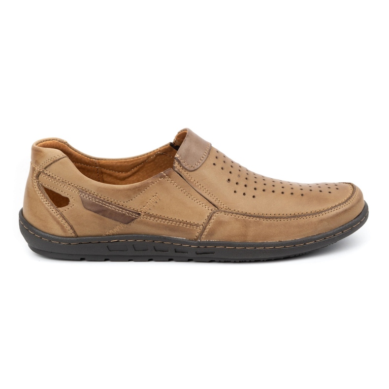 Olivier Läder loafers för män för sommaren 602 beige
