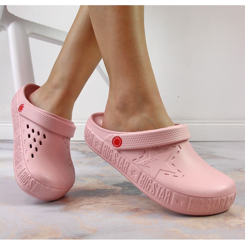 Rosa tofflor för kvinnor kroks rosa Big Star II275008