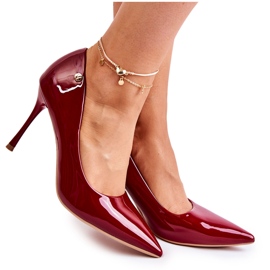 Vinceza Klassiska röda Lerisa Lackade Stiletter