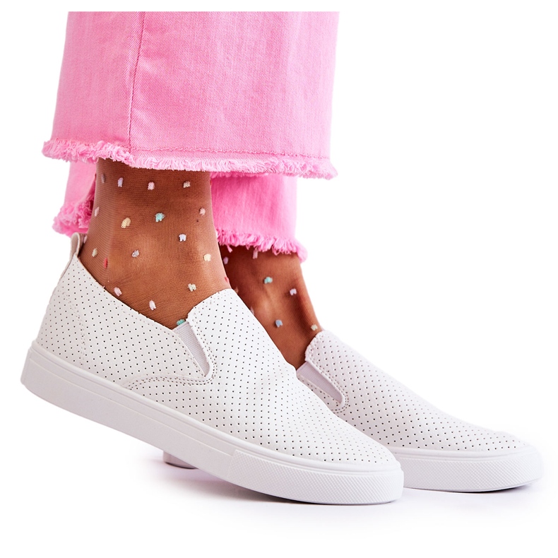 FK2 Vita Viviana Slip-On-skor för kvinnor