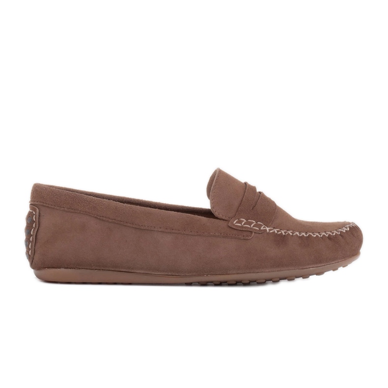 Marco Shoes Klassiska loafers i mjuk mocka brun