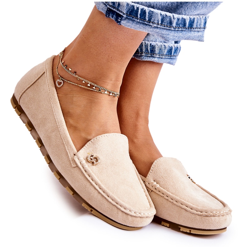 PS1 Colena loafers i mocka för kvinnor beige