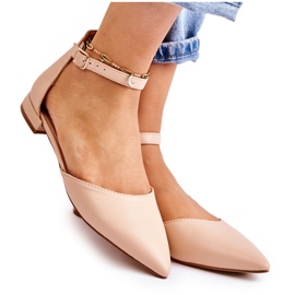 WD1 Ballerinasandaler för damer i Spitz Beige Caprise