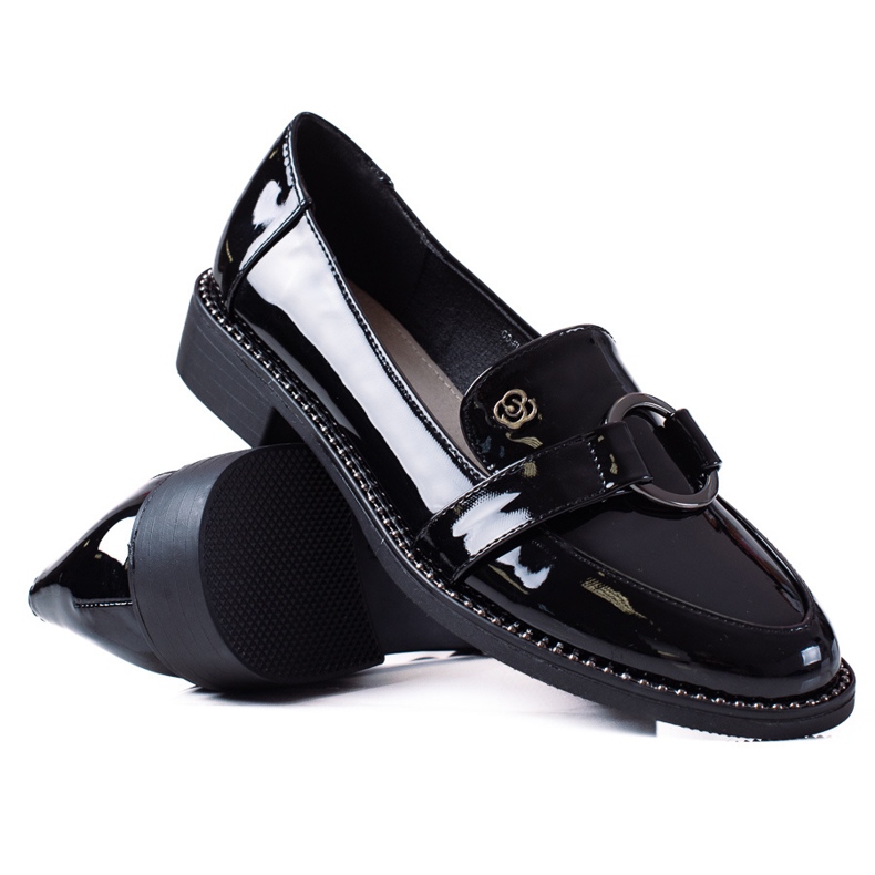 SHELOVET Eleganta loafers svart