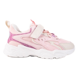 Shelovet barnsneakers på en tjock sula rosa