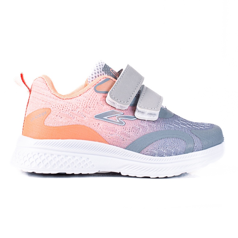 Shelovet barnsportskor med kardborreknäppning orangegrå