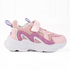 Shelovet barnsneakers med kardborreband rosa purpur