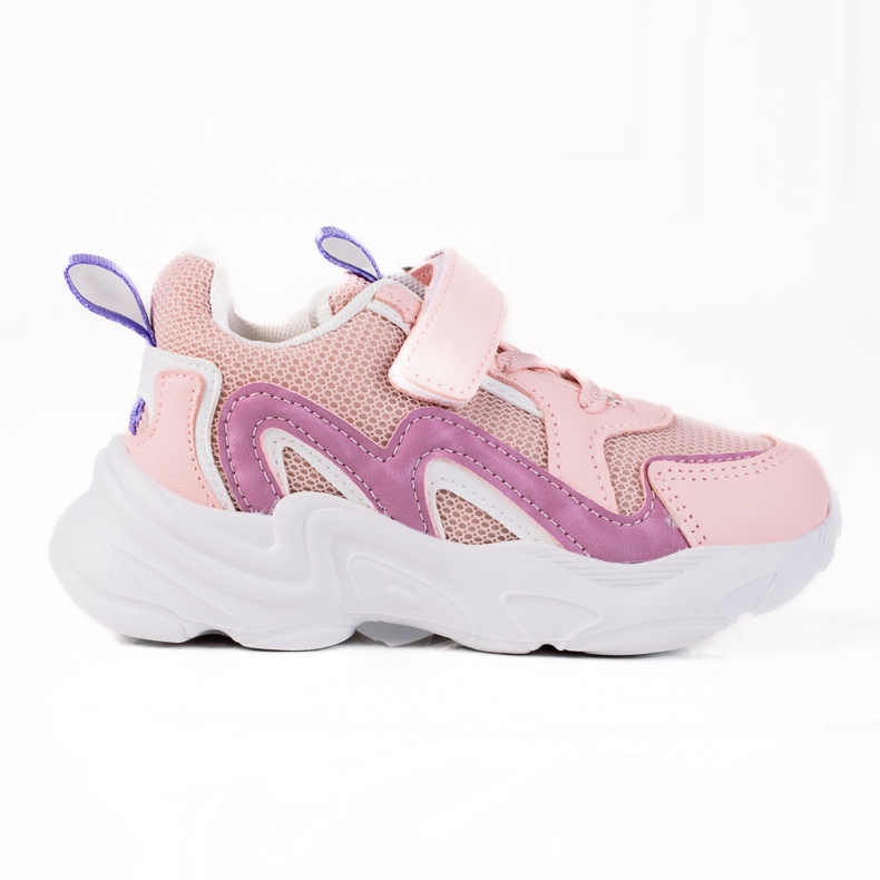 Shelovet barnsneakers med kardborreband rosa violett