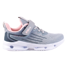 Vico flicksneakers, tyg grå rosa