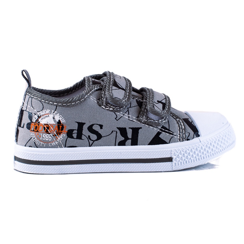 Shelovet pojksneakers med kardborrgrå
